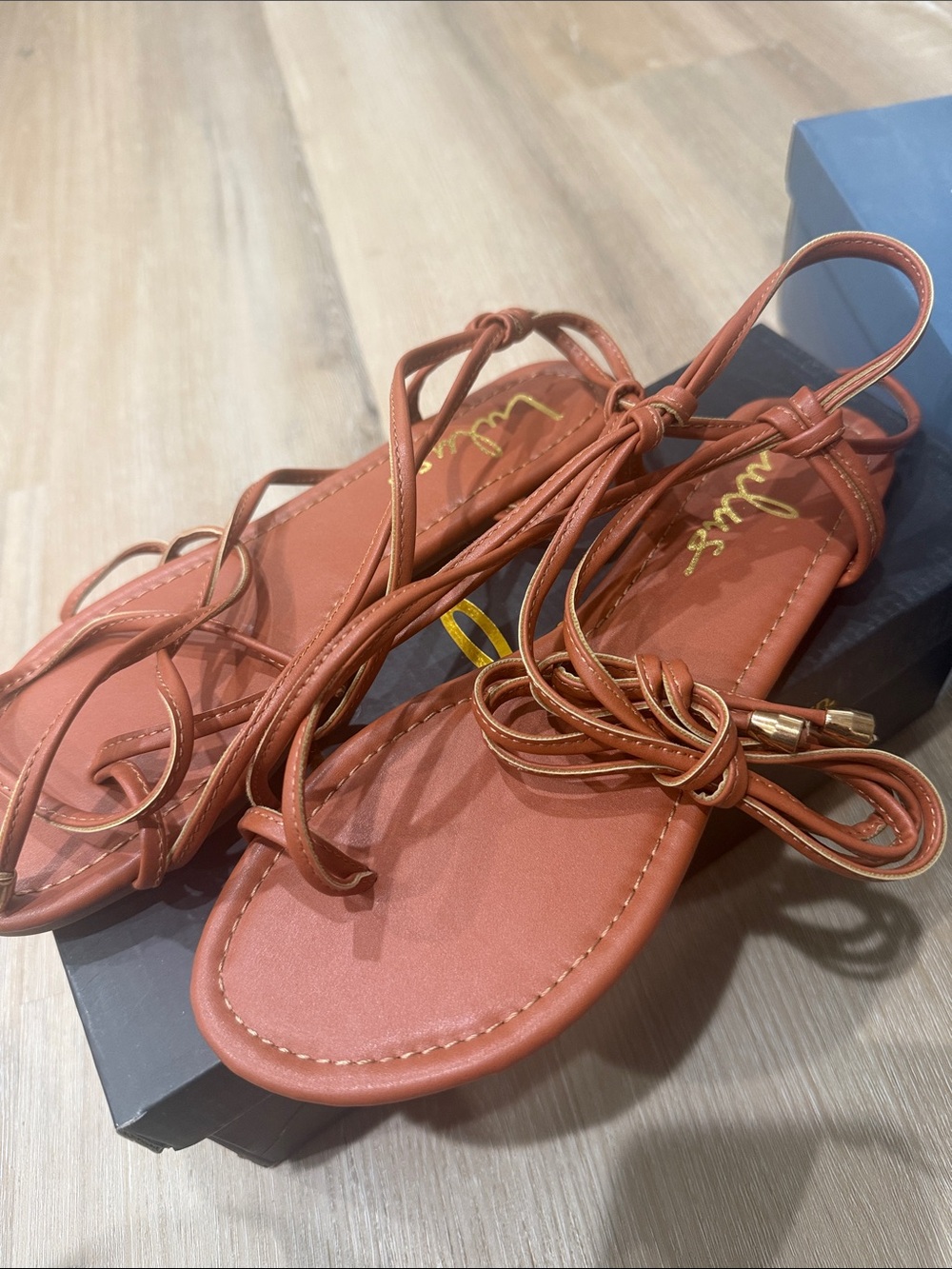 Lulu's Rust Brown Lace-Up Gladiator Sandals
